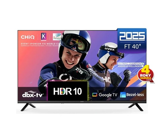 CHiQ L40FT TV 40", FHD, smart, Google TV, dbx-tv, Dolby Audio, Frameless