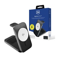 3mk bezdrátová nabíječka - MagRocket 3-in-1, technologie Qi2, 15W, černá