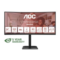 AOC MT 34" CU34E4CV - 3440x1440,VA,120Hz,HDR10,2xHDMI,DP,USBhub,USB-C,RJ45,repro,Zakřivený