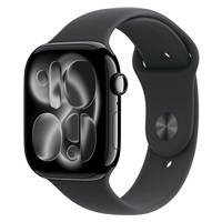 Apple Watch Series 11 GPS 42mm Jet Black Aluminium Case with Black Sport Band - S/M