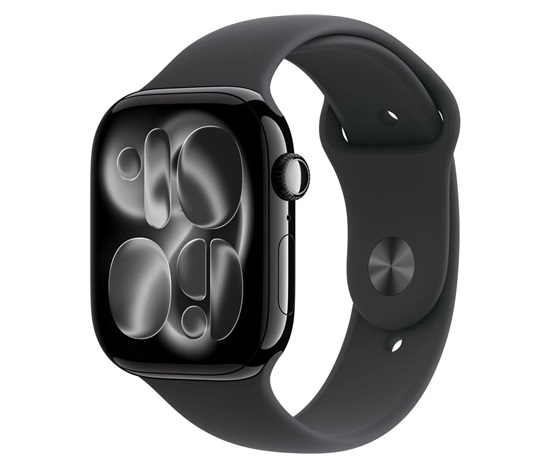 Apple Watch Series 11 GPS 46mm Jet Black Aluminium Case with Black Sport Band - S/M
