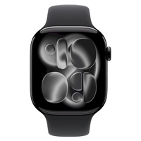 Apple Watch Series 11 GPS + Cellular 42mm Jet Black Aluminium Case with Black Sport Band - M/L