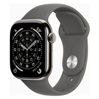 Apple Watch Series 11 GPS + Cellular 42mm Natural Titanium Case with Stone Grey Sport Band - S/M