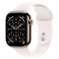 Apple Watch Series 11 GPS + Cellular 42mm Gold Titanium Case with Light Blush Sport Band - S/M