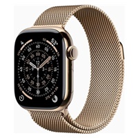 Apple Watch Series 11 GPS + Cellular 42mm Gold Titanium Case with Gold Milanese Loop