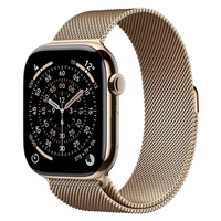 Apple Watch Series 11 GPS + Cellular 46mm Gold Titanium Case with Gold Milanese Loop - S/M