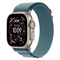 Apple Watch Ultra 3 GPS + Cellular 49mm Natural Titanium Case with Light Blue Alpine Loop - Large