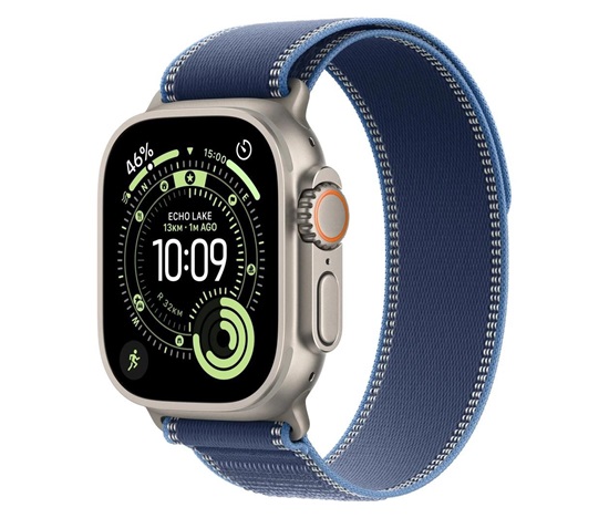 Apple Watch Ultra 3 GPS + Cellular 49mm Natural Titanium Case with Blue/Bright Blue Trail Loop - M/L