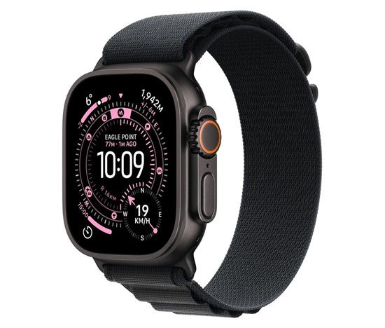 Apple Watch Ultra 3 GPS + Cellular 49mm Black Titanium Case with Black Alpine Loop - Medium