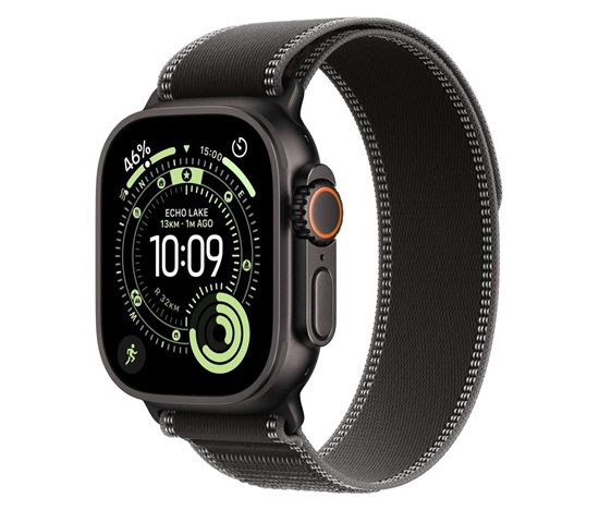 Apple Watch Ultra 3 GPS + Cellular 49mm Black Titanium Case with Black/Charcoal Trail Loop - M/L