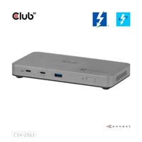 Club3D hub Thunderbolt 5 5v1, 3x USB-C TB5, 1x USB-A, 1x8K60Hz, 3x 5K60Hz, certifikace Thunderbolt Share, 180W
