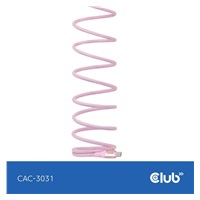 Club3D Kabel magnetický USB-C, 240W PD3.1, 480 Mbps, 2m, růžová