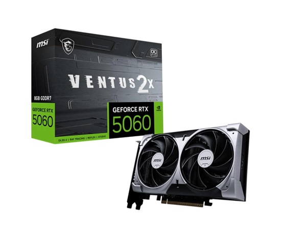 BAZAR - MSI VGA NVIDIA GeForce RTX 5060 8G VENTUS 2X OC, RTX 5060, 8GB GDDR7, 3xDP, 1xHDMI - Po opravě (Bez příšlušenstv
