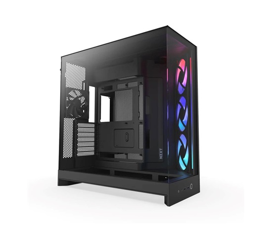 NZXT skříň H9 Flow RGB dvoukomorová ATX / 1x140 RGB mm / 1x 120mm RGB fan / prosklená / černá