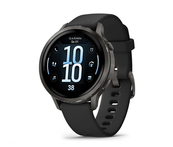 Garmin Venu® 4 - 41 mm Slate a Černý silikonový řemínek