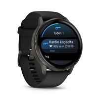 Garmin Venu® 4 - 45 mm Slate a Černý silikonový řemínek