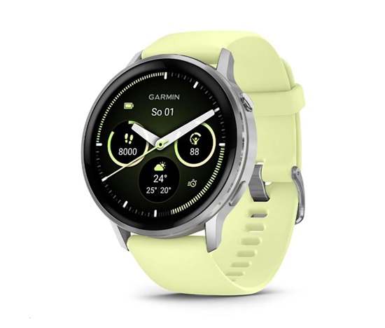 Garmin Venu® 4 - 45 mm Silver / Citron silikonový řemínek