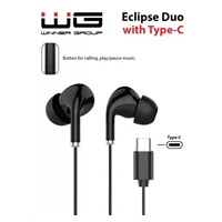 WG - Sluchátka s konektorem Type-C, Eclipse Duo, drátové, black