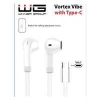 WG - Sluchátka s konektorem Type-C, Vortex Vibe, drátové, white