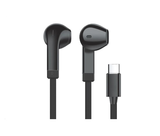 WG - Sluchátka s konektorem Type-C, Vortex Vibe, drátové, black