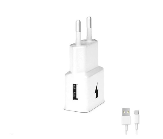 WG - Síťová nabíječka 1x USB-A, Quick Charge 3.0, 5V-9V-12V + kabel USB-A na Micro USB, white