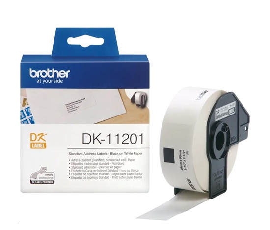 BAZAR - BROTHER DK-11201 Adresní štítky standart (400 ks) 29 mm x 90 mm - Poškozený obal (Komplet)