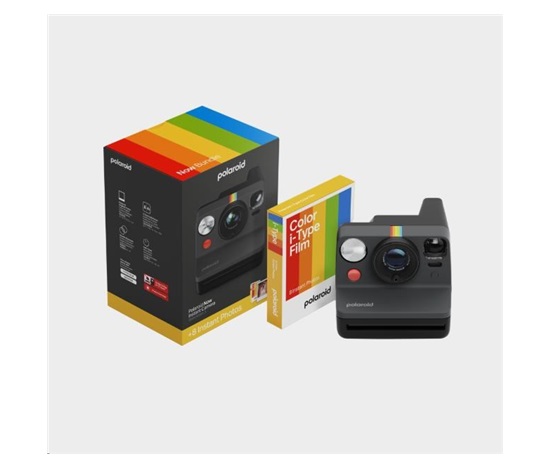 BAZAR - Polaroid Now Gen 3 Black bundle with Color Film (8 photos) - Poškozený obal (Komplet)