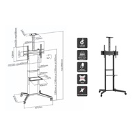 Stojan na televize s policemi Fiber Mounts Lutar-2