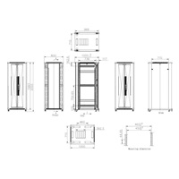 XtendLan 19" stojanový rozvaděč 42U 800x1000 - rozložený