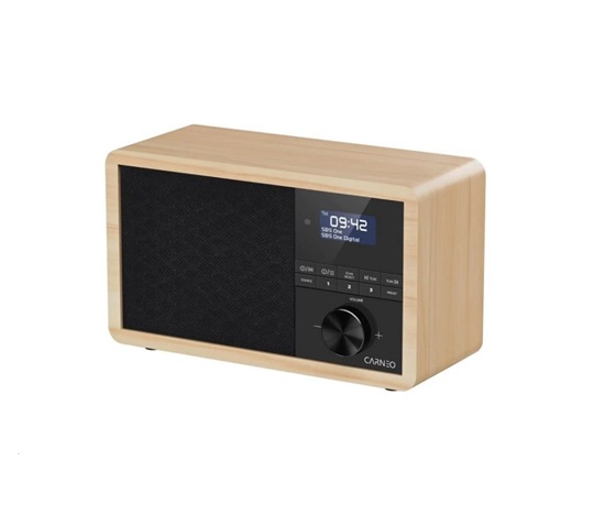 CARNEO P530, rádio DAB+, FM, BT, budík, OLED, wood
