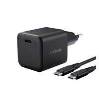 TRUST GaN Nabíječka GXT 1258 65W, 2m USB-C kabel, pro Nintendo Switch 2, černá