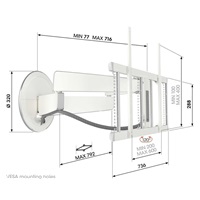 Vogel‘s Elektrický, TV 40-77", vytažení od stěny 77-715 mm, natočení ±60°, nosnost 35 kg, VESA do 600x400