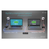 i-tec KVM Docking Station HDMI for 2 hosts, Power Delivery 2x 100W