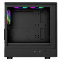 EVOLVEO Panthera, skříň mATX, 3x ARGB ventilátor 120mm, dřevěný přední panel + skleněná bočnice