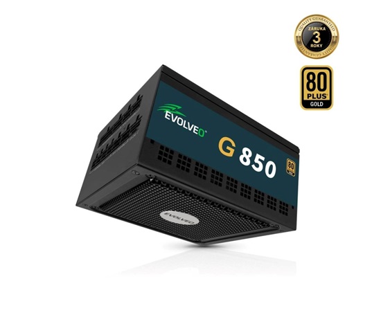 EVOLVEO G850 zdroj 850W, 80+ GOLD, ATX 3.1, aPFC, 140 mm ventilátor