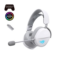 ASUS sluchátka ROG Pelta, Bezdrátové BT a RF 2.4GHz, ARGB, bílá