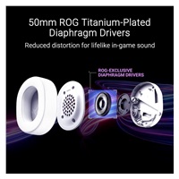 ASUS sluchátka ROG Pelta, Bezdrátové BT a RF 2.4GHz, ARGB, bílá