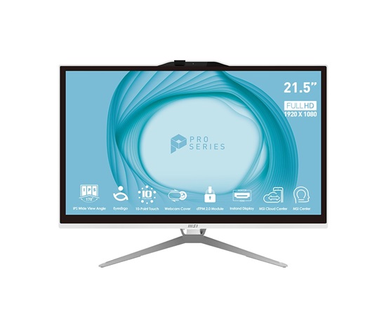 MSI PC AIO PRO AP222T 13M-415XEU, i3-13100, 21.5" FHD, 8GB, 256GB SSD, N/A, No OS, Black