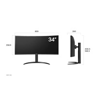 LG MT VA LED 34" 34WR55QK - VA panel, 3440x1440, 2xHDMI, DP, USB-C, USB 3.0, zakriven, nast vyska