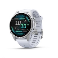 Garmin fenix® 8 – 43 mm, AMOLED, Silver / Whitestone se silikonovým řemínkem, EU