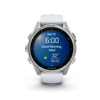 Garmin fenix® 8 – 43 mm, AMOLED, Silver / Whitestone se silikonovým řemínkem, EU