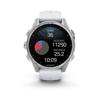 Garmin fenix® 8 – 43 mm, AMOLED, Silver / Whitestone se silikonovým řemínkem, EU