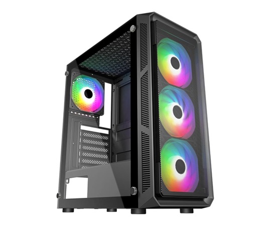 BAZAR - VeinX case HERMES MESH Mid Tower, ATX, 1xUSB 3.0, 2xUSB 2.0, 4x ARGB Fan, ARGB Controller, černá, poškozený obal