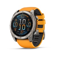 Garmin - fenix® 8 – 51 mm, AMOLED Sapphire, Titanium s Orange/Graphite silikonovým řemínkem, EU