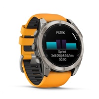 Garmin - fenix® 8 – 51 mm, AMOLED Sapphire, Titanium s Orange/Graphite silikonovým řemínkem, EU
