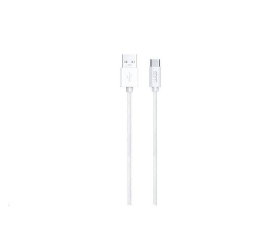 WG - Datový kabel Type-C to USB-A / 2m / 3A / nylon braided / white