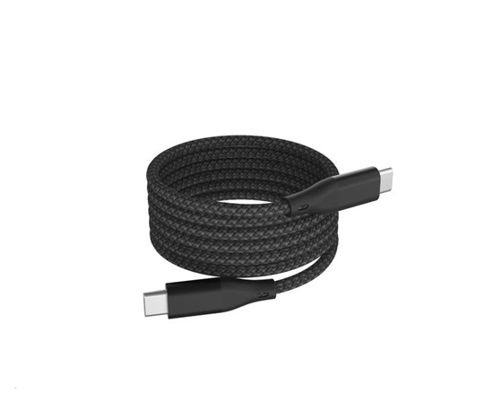 WG - Datový kabel Type-C to Type-C / 1m / 3A / 60W / Magnetický samonavíjecí / nylon braided / black