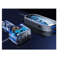 WG - Autonabíječka rozbočovač / 100W / 6 USB ports / 2x USB-A + 4x USB-C / s prodloužením