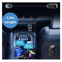 WG - Autonabíječka rozbočovač / 100W / 6 USB ports / 2x USB-A + 4x USB-C / s prodloužením