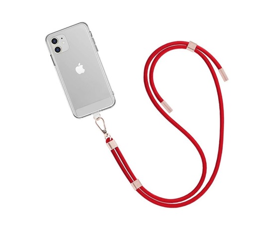 WG - Crossbody lace strap/transparent/red